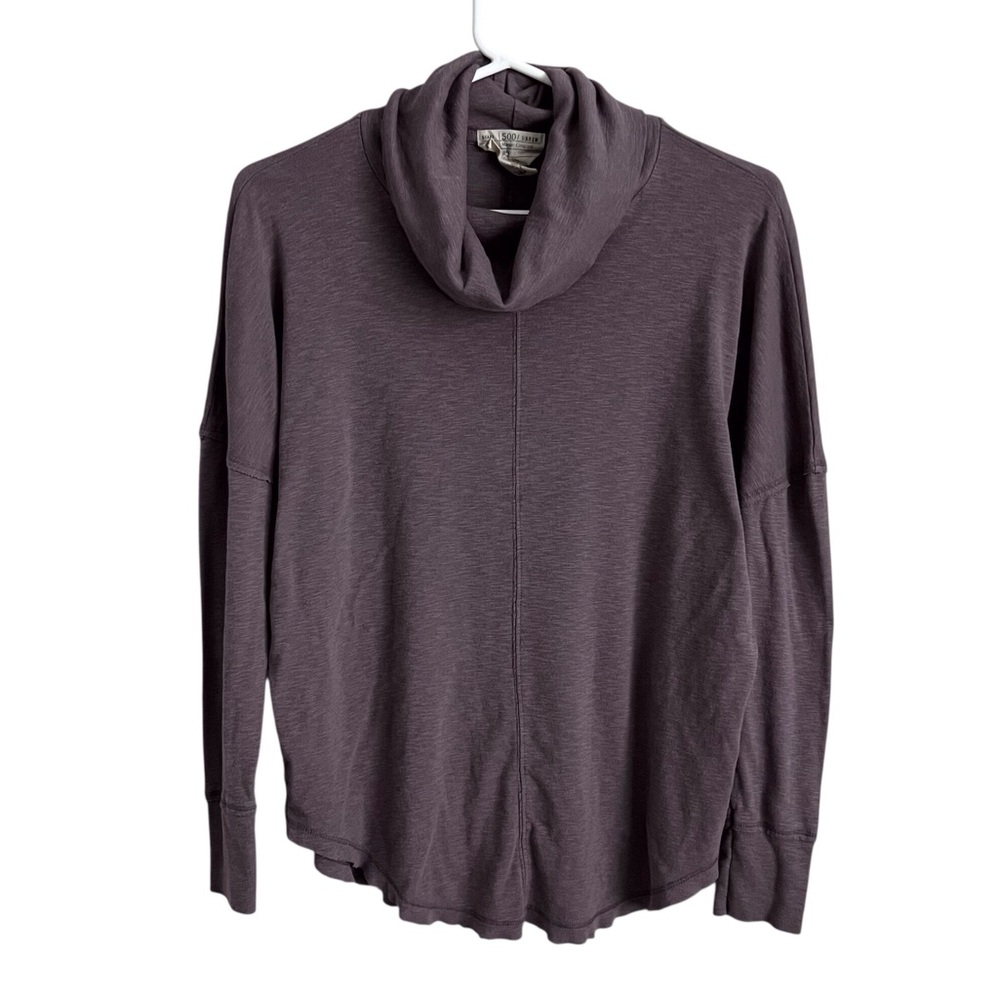 Maison Cinqcent 500 Denim Small Turtleneck Purple Brown Neutral Relaxed Casual
